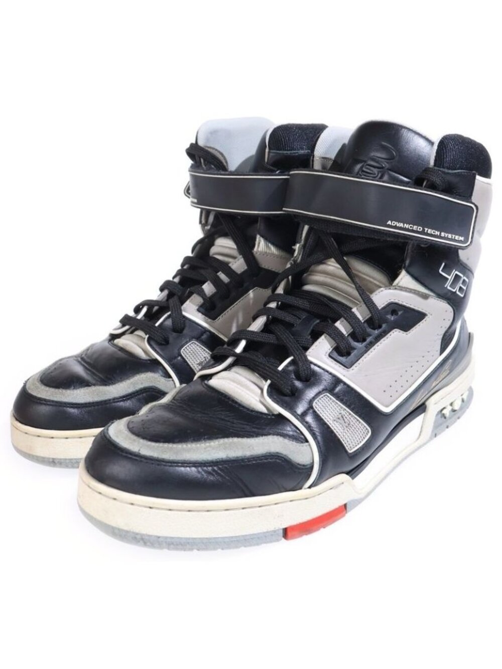 Louis Vuitton LV High Top Trainer Cut Sneakers Gray Black - Picture 2 of 6